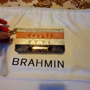 Brahmin Neapolitan leather wallet.  can also be used as a wristlet.